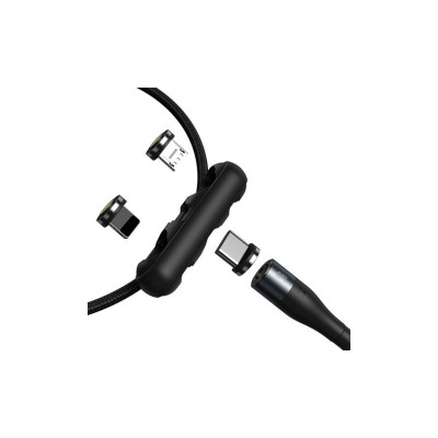 Кабель Baseus Zinc Magnetic Safe Fast Charging Data Cable USB to Type-C 3A 1m Gray+Black - изображение 2