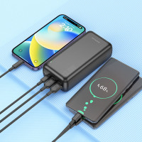 Зовнішній акумулятор BOROFONE BJ38B Power 22.5W+PD20W fully compatible power bank(30000mAh) Black (Цвет Черный) - фото № 4