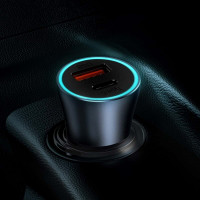 Автомобільний зарядний пристрій Baseus Golden Contactor Pro Dual Quick Charger Car Charger U+C 40W（With Baseus Simple wiring USB For Type-C 5A 1.0m）Da (Колір Темно-серый) - фото № 6