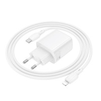 Мережевий зарядний пристрій BOROFONE BN26 Fuente single-port PD20W charger set (C to iP) (EU) White (Колір Білий) - фото № 7