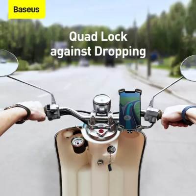 Велотримач для мобiльного Baseus Quick to take cycling Holder (Applicable for bicycle and Motorcycle）Black - зображення 6