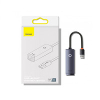 USB-Хаб Baseus Lite Series Ethernet Adapter USB-A to RJ45 LAN Port (100Mbps) Black (Колір 7073) - фото № 8
