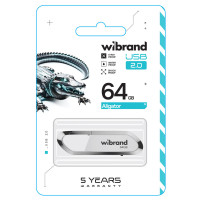 Флеш-накопичувач Wibrand USB 2.0 Aligator 64Gb White (Колір Белый) - фото № 2
