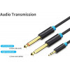 Кабель Vention 3.5mm TRS Male to Dual 6.35mm Male Audio Cable 1.5M Black (BACBG) - зображення 2