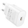 Мережевий зарядний пристрій BOROFONE BA82A Platinum single port PD25W charger(EU) White (Белый)- № 3