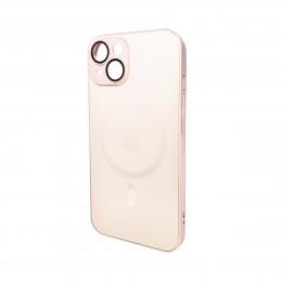 Чохол для смартфона AG Glass Matt Frame Color MagSafe Logo for Apple iPhone 15 Chanel Pink
