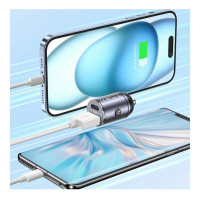 Автомобільний зарядний пристрій Usams US-CC206 C38 PD30W A+C Dual Ports Fast Charging Invisible Ring Car Charger tarnish (Цвет Tarnish) - фото № 6