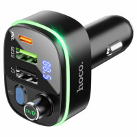 АЗП з FM-модулятором HOCO E62 Fast PD20W+QC3.0 car BT FM transmitter Black (Колір Черный) - фото № 4
