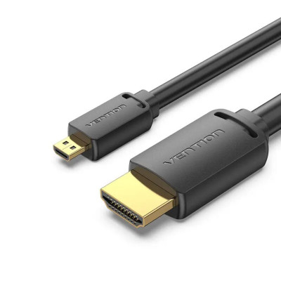 Кабель Vention HDMI-D Male to HDMI-A Male 4K HD v2.0 Cable 1.5M Black (AGIBG) - зображення 2