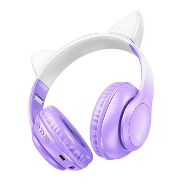 Навушники HOCO W42 Cat ears BT headphones Purple Grape (6931474795854) - зображення 1