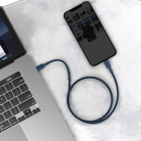 Кабель Baseus High Density Braided Fast Charging Data Cable Type-C to iP PD 20W 1m Blue (Колір Синий) - фото № 8
