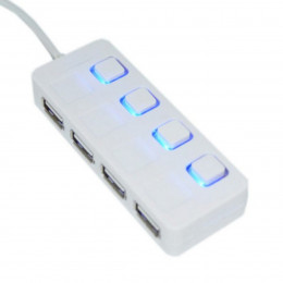 USB-Hub Lapara LA-SLED4 USB 2.0 4 switches for each USB port White
