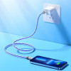 Кабель HOCO U113 Силиконовый зарядный кабель для передачи данных с твердым PD iP Синий (6931474790026) - изображение 3