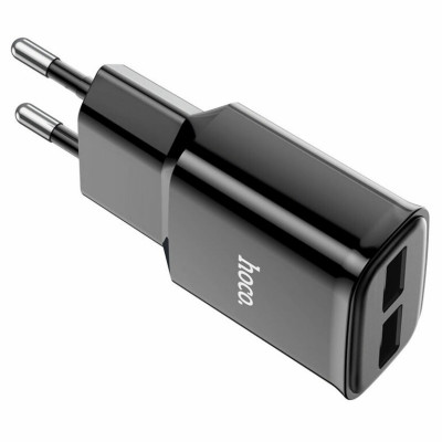 Мережевий зарядний пристрій HOCO C88A Star round dual port charger Black (6931474749482) - зображення 3