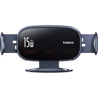 Автотримач для телефона з БЗП Baseus LightChaser Series Triple-Coil Wireless Charging Electric Car Mount Cluster Black (Цвет Черный) - фото № 2