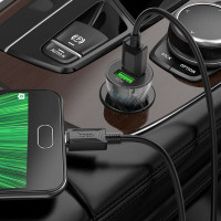 Автомобільний зарядний пристрій HOCO Z47 Transparent Discovery Edition dual port QC3.0 18W (Micro) Transparent Black (Цвет Черный) - фото № 6