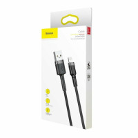 Кабель Baseus Cafule Cable USB For Lightning 2.4A 1m Gray+Black (Цвет Темно-серый) - фото № 8