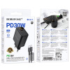 Мережевий зарядний пристрій BOROFONE BA97A Ilustre single-port PD30W charger with digital display set (C to C) (EU) Black (7073)- № 2