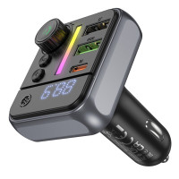 АЗП з FM-модулятором BOROFONE BC50  Ascenso PD20W+QC3.0 car BT FM transmitter Black (Цвет 7073) - фото № 5