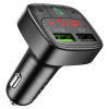 АЗП з FM-модулятором HOCO E59 Promise QC3.0 car BT FM transmitter 18W Black - зображення 3