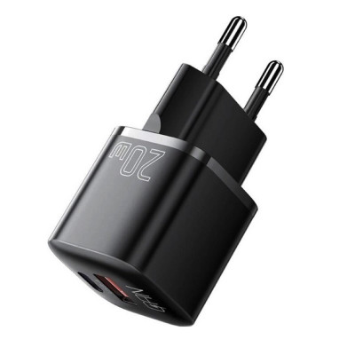 Мережевий зарядний пристрій Essager Camber 20W GaN travel Phone Charger A+C EU  black (ECTAC-HMB01-P) (ECTAC-HMB01-P) - зображення 2