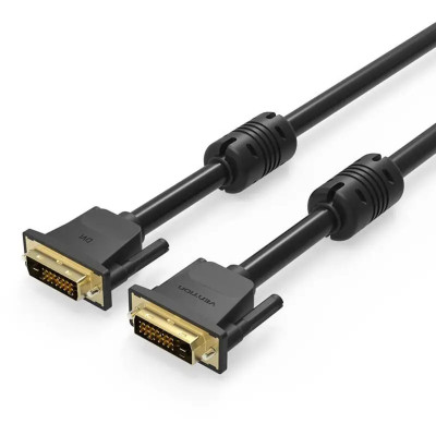 Кабель Vention DVI(24+1) Male to Male Cable 1M Black (EAABF) - зображення 1