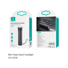 Ліхтарик з зовнішнім акамулятором Usams US-CD166 Mini Power Bank Rechargeable LED Flashlight Black