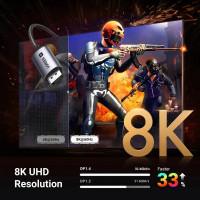 Кабель UGREEN CM556 USB-C to DisplayPort 8K Cable 1m(UGR-25157) (Колір 7073) - фото № 3