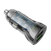 Автомобільний зарядний пристрій HOCO Z47 Transparent Discovery Edition dual port QC3.0 18W (Micro) Transparent Black (Цвет Черный) - фото № 2