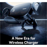 Автотримач для телефона з БЗП Baseus LightChaser Series Triple-Coil Wireless Charging Electric Car Mount Cluster Black (Цвет Черный) - фото № 7