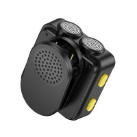 Бездротова мікрофонна система HOCO L17 Dual-mic magnetic lavalier wireless digital microphone (iP/Type-C) Black (Цвет Black) - фото № 4