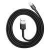 Кабель Baseus Cafule Cable USB For Lightning 2.4A 1m Gray+Black (Темно-серый)- № 4