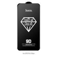 Захисне скло HOCO 9D large arc dustproof glass for iP15 Pro Max(A34) Black (Цвет 7073) - фото № 5