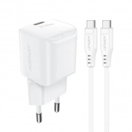 Мережевий зарядний пристрій ACEFAST A73 mini PD20W GaN single USB-C charger set (C3-03) White