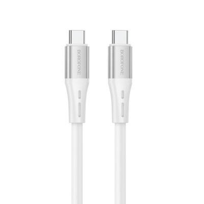 Кабель BOROFONE BX88 Solid 60W silicone charging data cable for Type-C to Type-C White (BX88CCW) - зображення 1