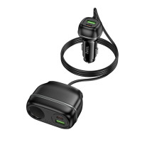 Автомобільний зарядний пристрій HOCO Z59A Rank 96W(2C2A) cigarette lighter slot car charger Black (Колір 7073) - фото № 3