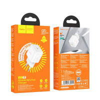 Мережевий зарядний пристрій HOCO N32 Glory PD30W single port charger (EU) White (Колір Білий) - фото № 2