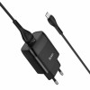 Мережевий зарядний пристрій HOCO C72Q Glorious single port QC3.0 charger set(Micro) Black - изображение 2