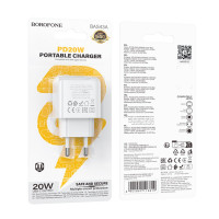 Мережевий зарядний пристрій BOROFONE BAS43A Potential single-port PD20W charger(EU) White (Колір Белый) - фото № 7