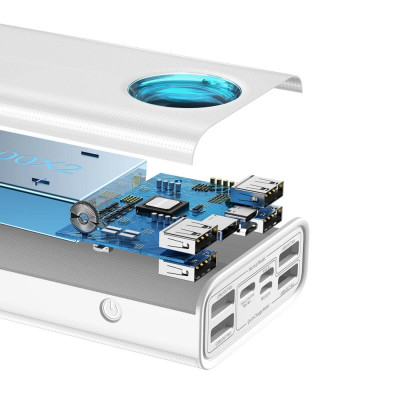 Зовнішній акумулятор Baseus Amblight Digital Display Fast Charge Power Bank 30000mAh White - изображение 5