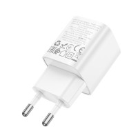 Мережевий зарядний пристрій HOCO C147A Charm PD20W+QC3.0 charger (EU) White (Колір Білий) - фото № 7