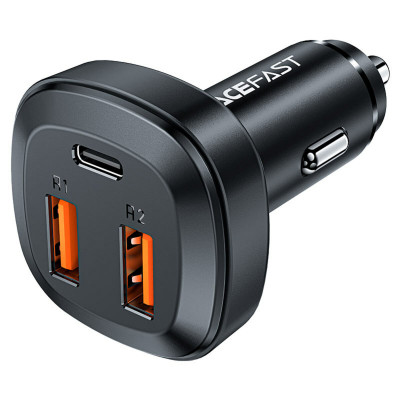 Автомобільний зарядний пристрій ACEFAST B9 66W(2USB-A+USB-C) three port metal car charger (AFB9) - зображення 1