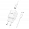 Мережевий зарядний пристрій HOCO C146A Charm single port PD20W charger set (C to C) (EU) White (Білий)- № 4