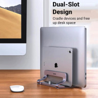 Підставка для ноутбука UGREEN LP258 Vertical Laptop Stand (Dual-slot)(UGR-60643) (Цвет Silver) - фото № 7