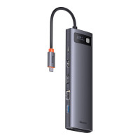 USB-хаб Baseus Metal Gleam Series 12-in-1 Multifunctional Type-C HUB Docking Station Gray (Колір Gray) - фото № 5