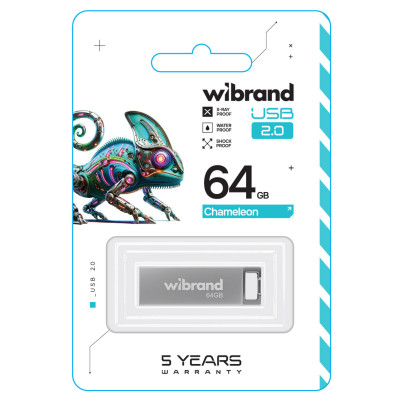 Flash Wibrand USB 2.0 Chameleon 64Gb Silver - зображення 2