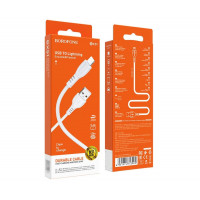 Кабель BOROFONE BX51 USB to iP 2.4A,1m, PVC, PVC connectors, White (Цвет Белый) - фото № 4