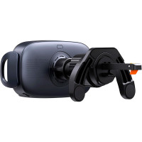 Автотримач для телефона з БЗП Baseus LightChaser Series Triple-Coil Wireless Charging Electric Car Mount Cluster Black (Цвет Черный) - фото № 4