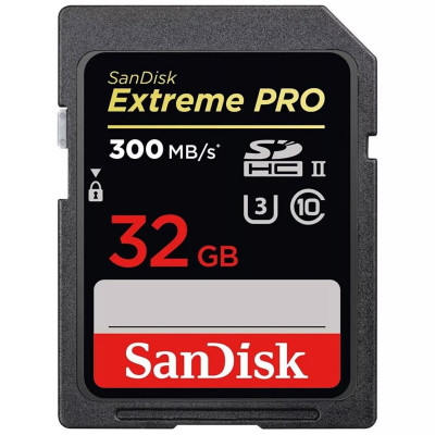 SDXC (UHS-II U3) SanDisk Extreme Pro 32Gb class 10 V90 (R300MB/s, W260MB/s) - изображение 1