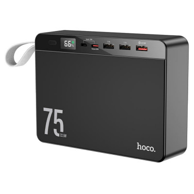 Зовнішній акумулятор HOCO J94 Overlord 22.5W fully compatible power bank(75000mAh) Black - зображення 1